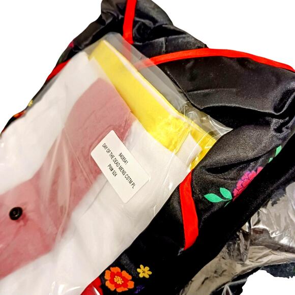 Halloween Day of the Dead Costume Adult Plus Sz XXL 48-52 BLACK Jacket 3 PIECES - Picture 8 of 13